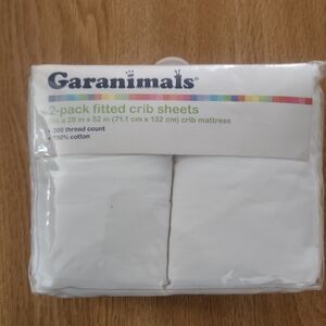 NIP Garanimals Soft White Crib Fitted Sheets 2-Pack